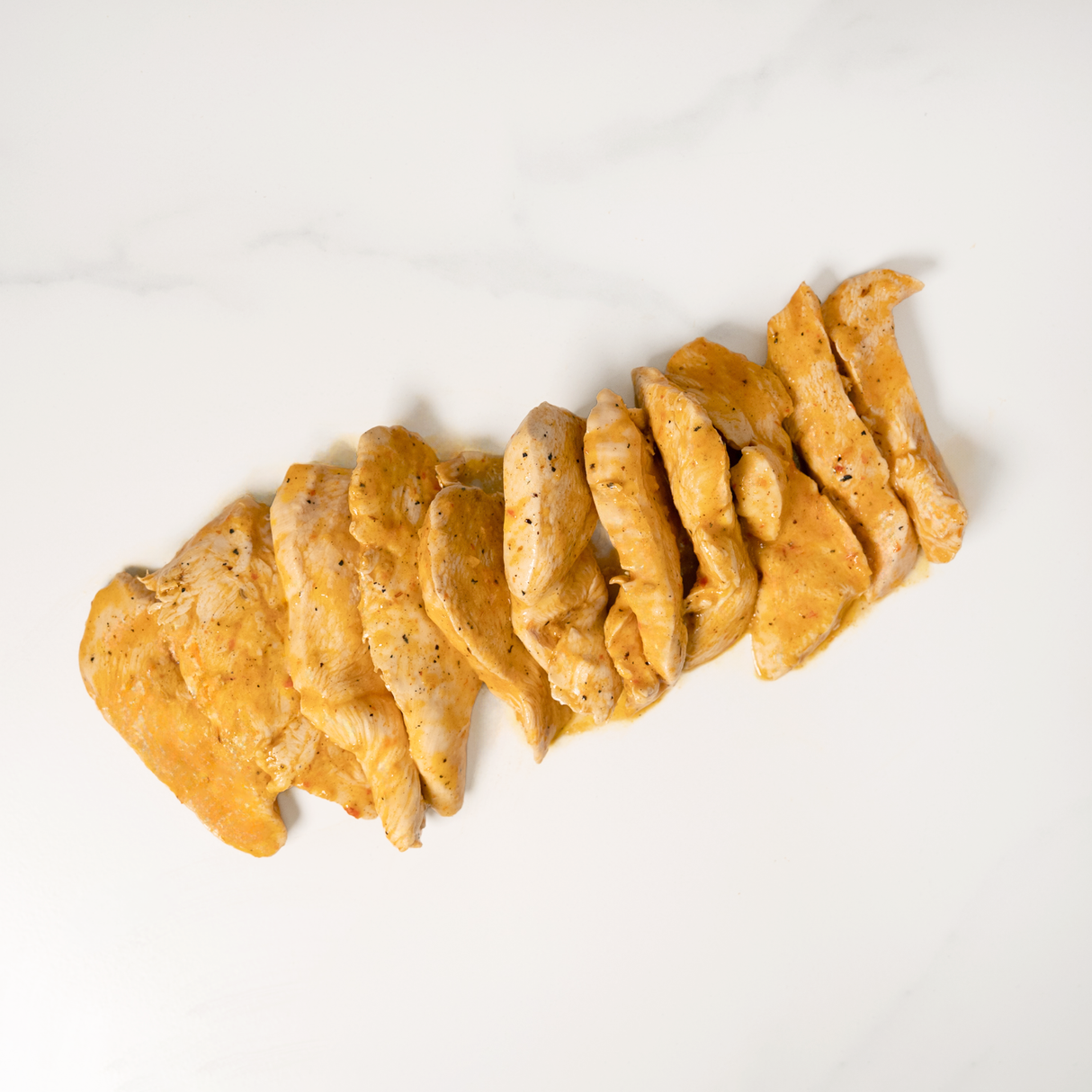Lanières de poulet marinées (précuites)