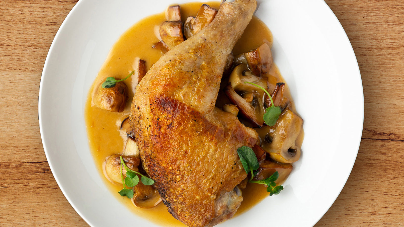 Cuisses de poulet braisées aux champignons