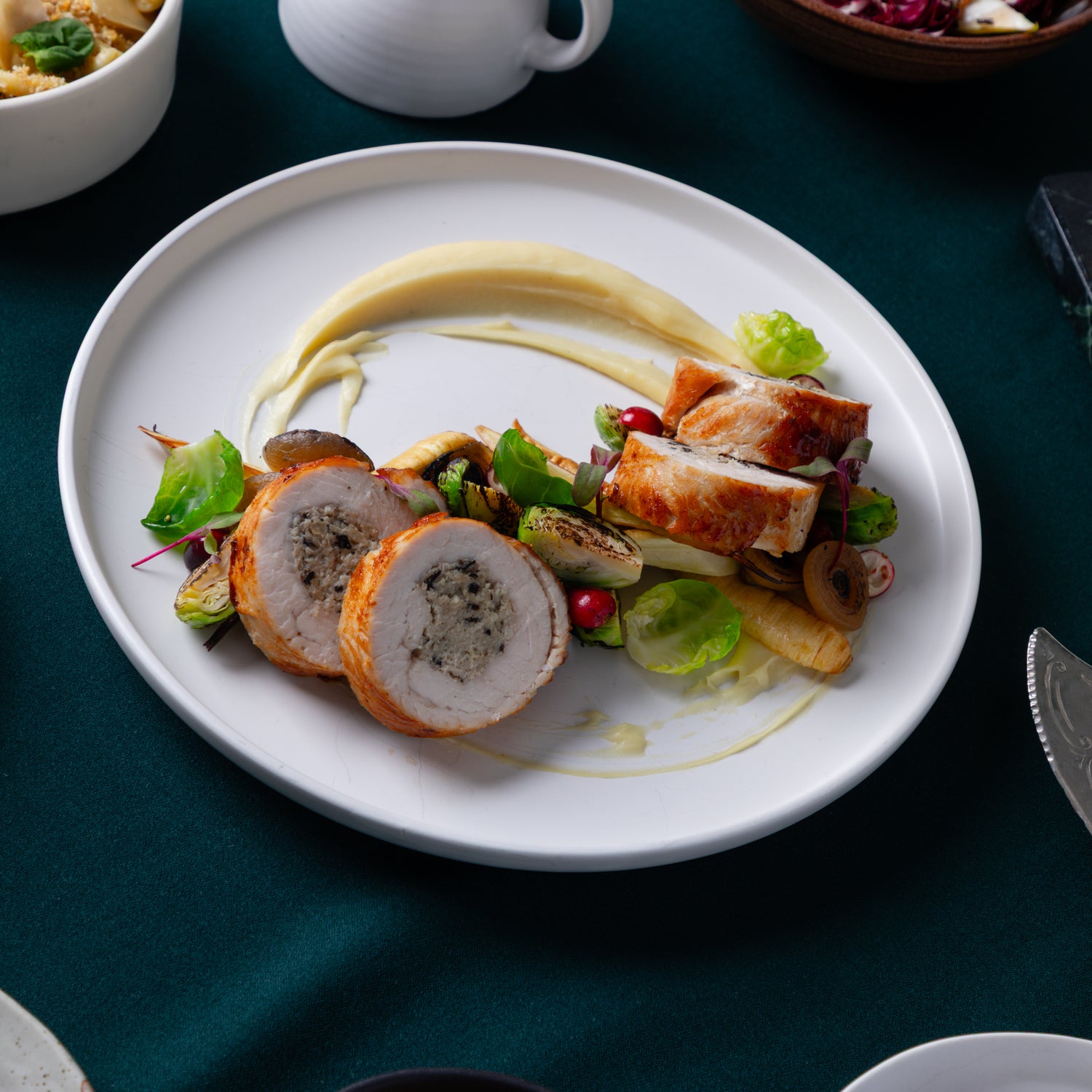 Repas des fêtes pour deux: Ballotine de dinde farcie aux morilles (Précommandez maintenant pour livraison/cueillette entre le 19 décembre et le 30 décembre)