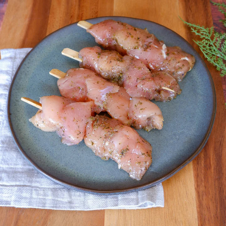 Brochettes de poulet du Québec marinées