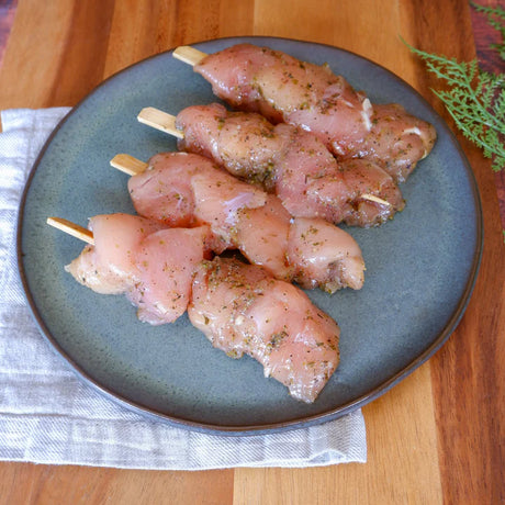 Brochettes de poulet du Québec marinées
