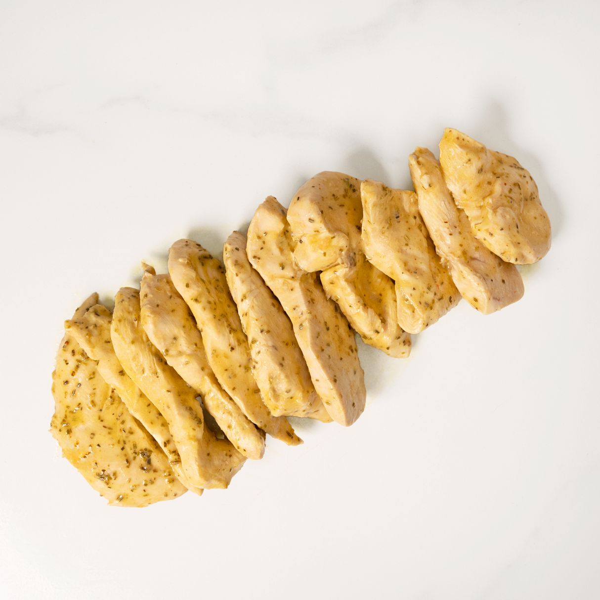 Lanières de poulet marinées (précuites)
