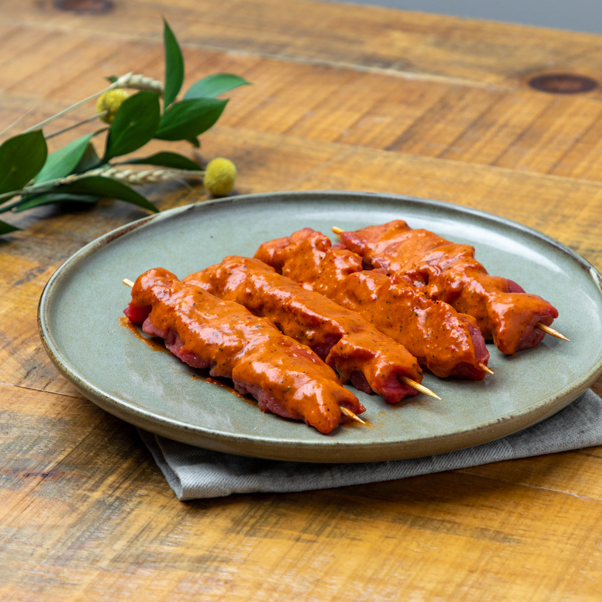 Brochettes de boeuf du Québec marinées