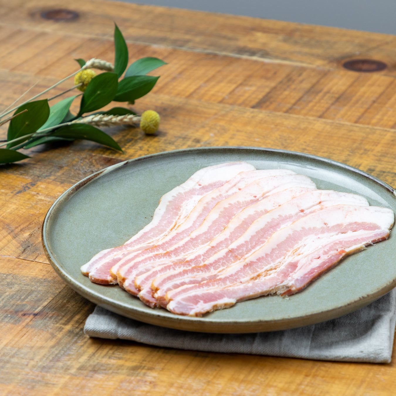 Homemade bacon - thick slices