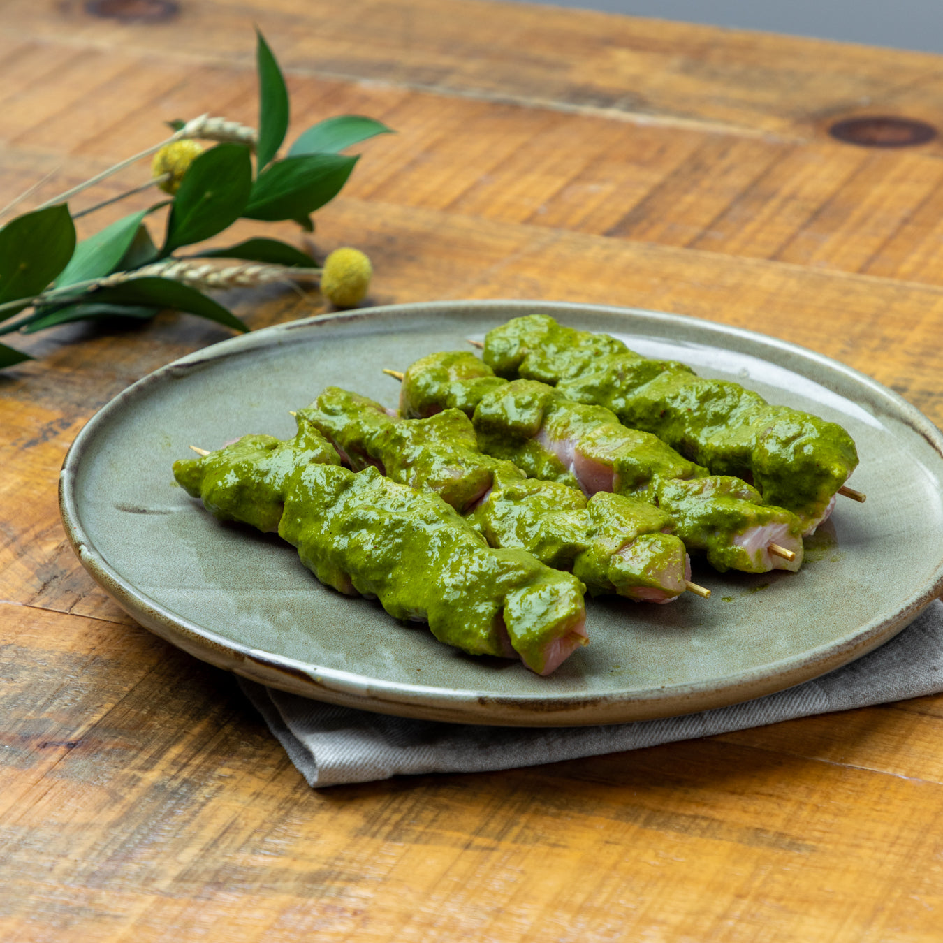 Marinated Beaurivage pork skewers from Quebec